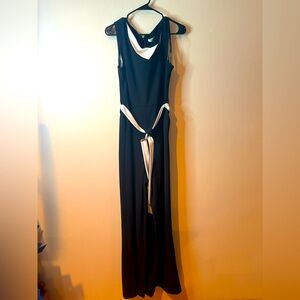 Calvin Klein Black & White Wide Leg Sleeveless Jumpsuit EUC